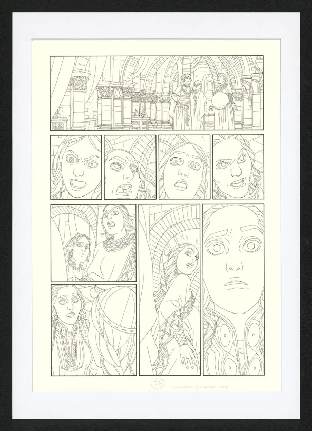 Black and white original page, Les Ogres-Dieux, La Première née (T.4), Bertrand Gatignol
