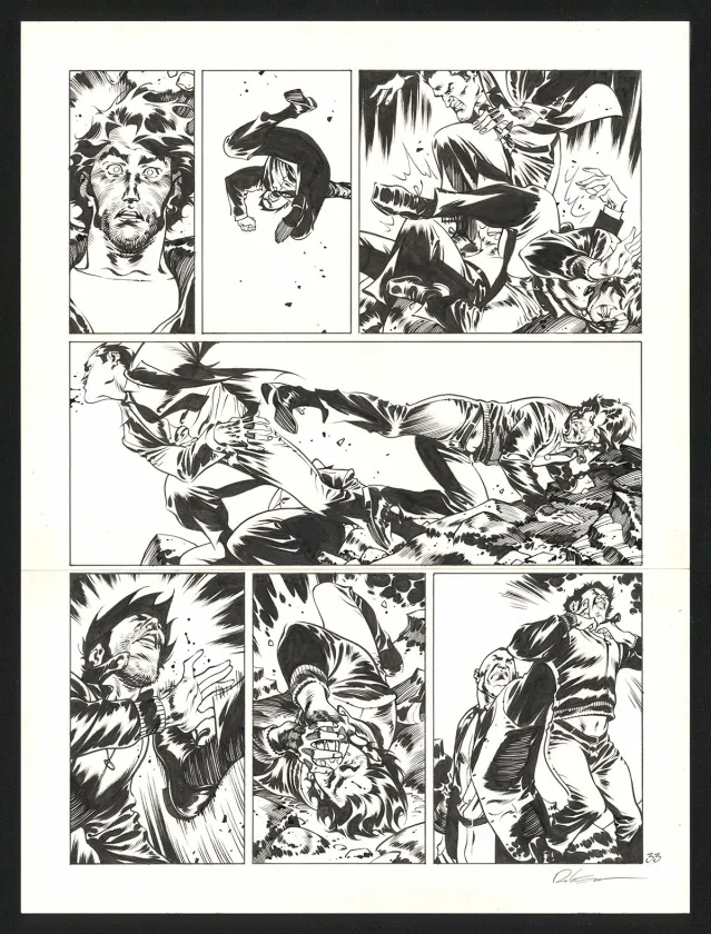 Planche noir et blanc, Jazz Maynard, Trois corbeaux (T.6),  Roger