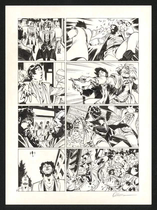 Planche noir et blanc, Jazz Maynard, Blood, Jazz and tears (T.5),  Roger