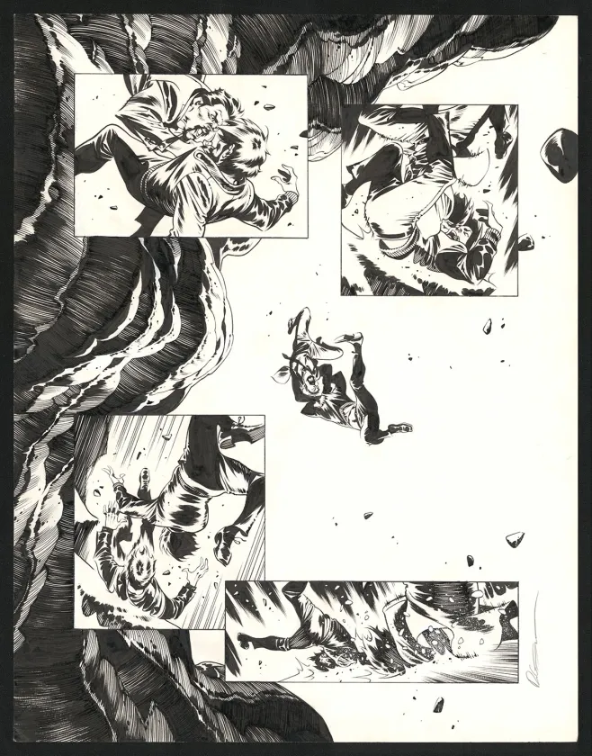 Planche noir et blanc, Jazz Maynard, Trois corbeaux (T.6),  Roger