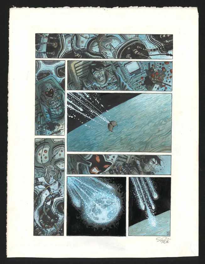 Colored original page, Orbital, Contacts (T.8), Serge Pellé