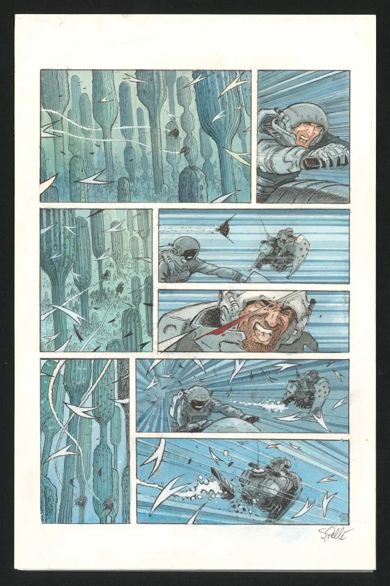Colored original page, Orbital, Contacts (T.8), Serge Pellé