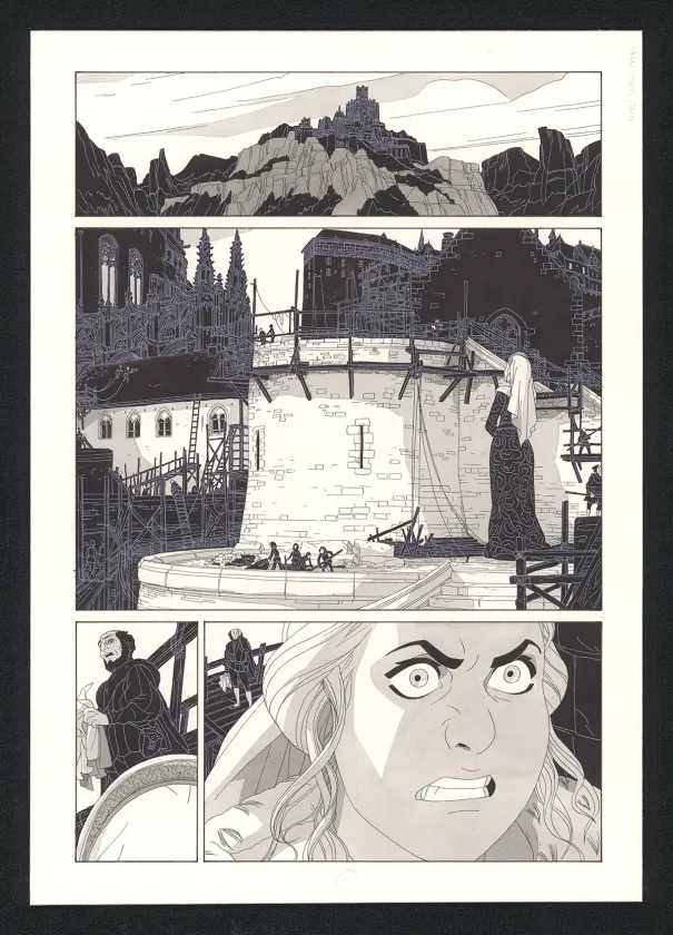 Black and white original page, Les Ogres-Dieux, La Première née (T.4), Bertrand Gatignol