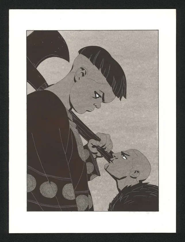 Illustration noir et blanc, Les Ogres-Dieux, La Première née (T.4), Bertrand Gatignol