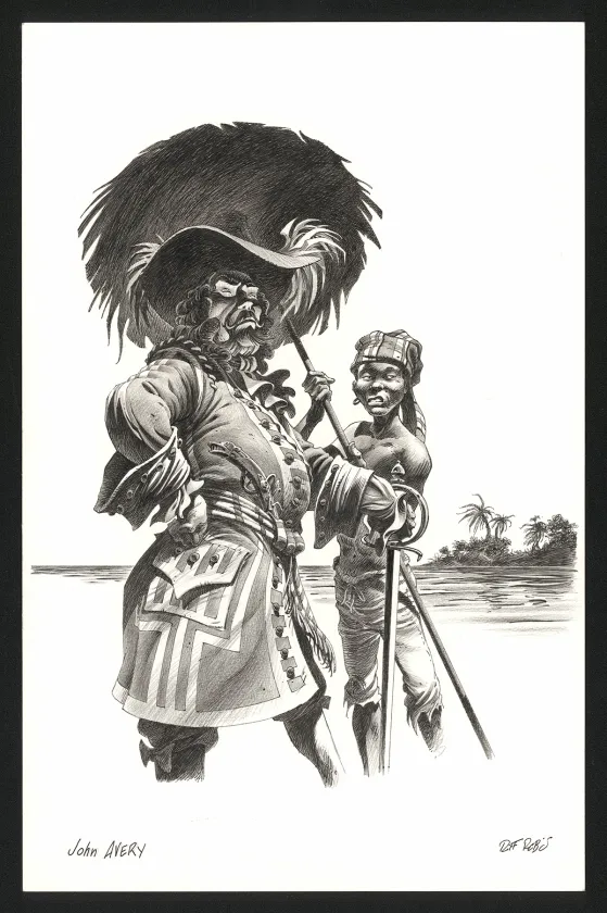 Illustration noir et blanc, Marines,  Riff Reb's