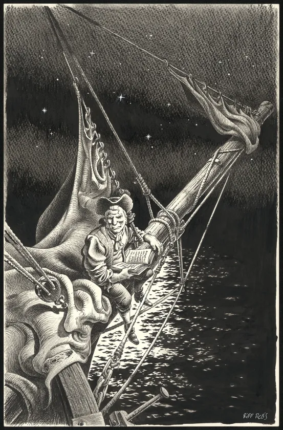 Illustration noir et blanc,  Riff Reb's