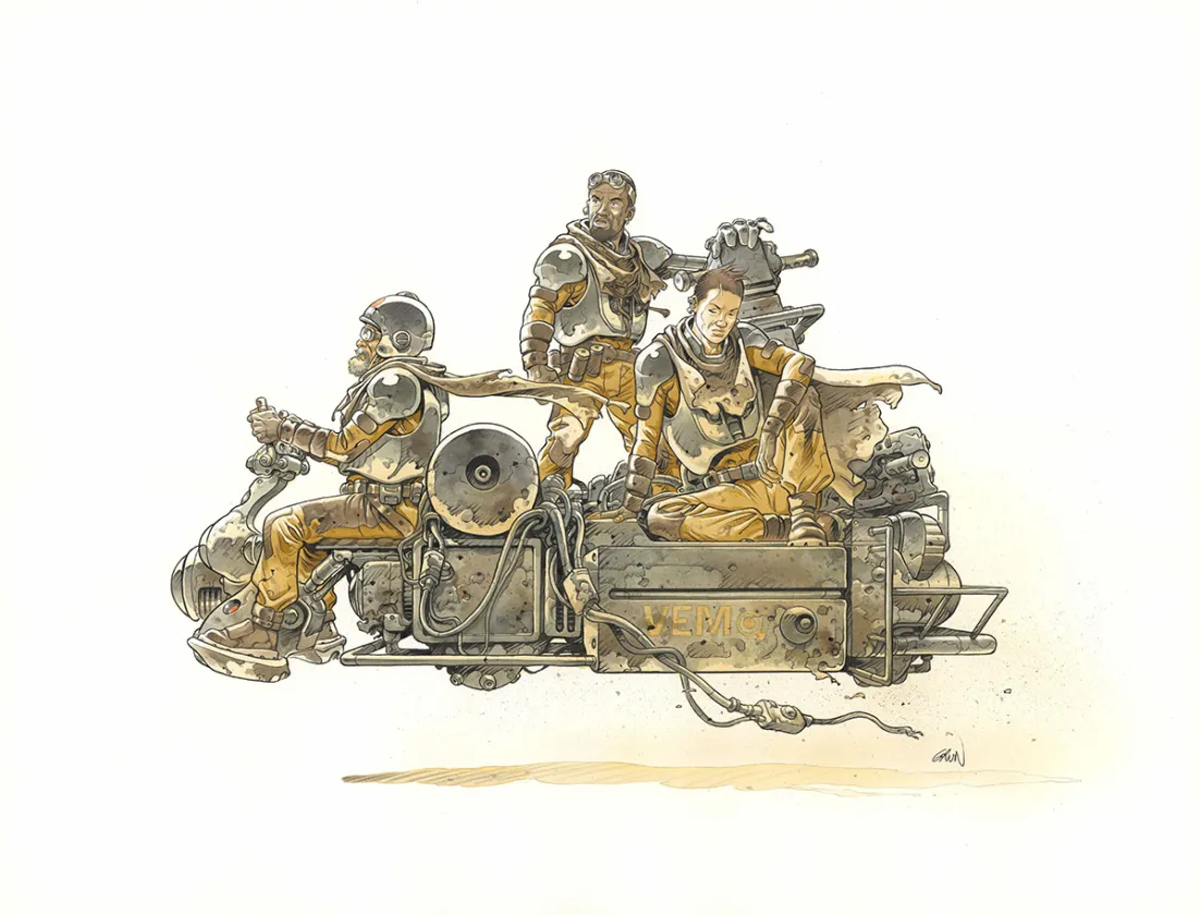 Illustration couleur, On Mars,  Grun