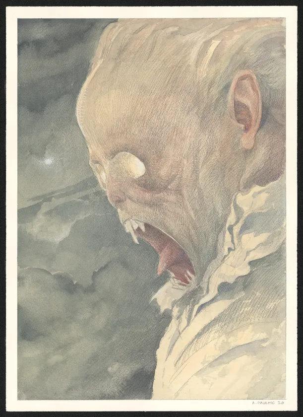 Colored illustration, Les Carnets Lovecraft, Le Molosse, Armel Gaulme