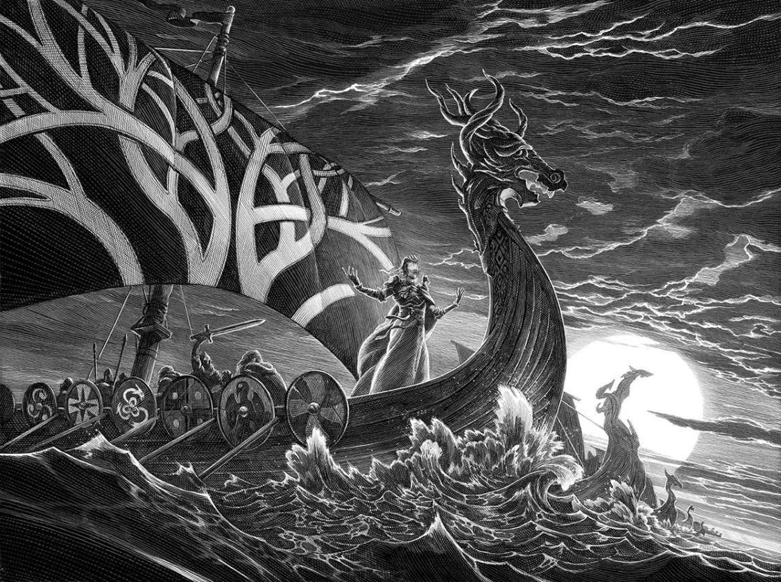 Illustration noir et blanc, Magic the Gathering , Nicolas Delort