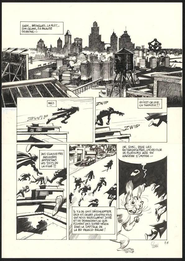 Planche noir et blanc, SuperGroom, Héros malgré lui (T.1),  Yoann