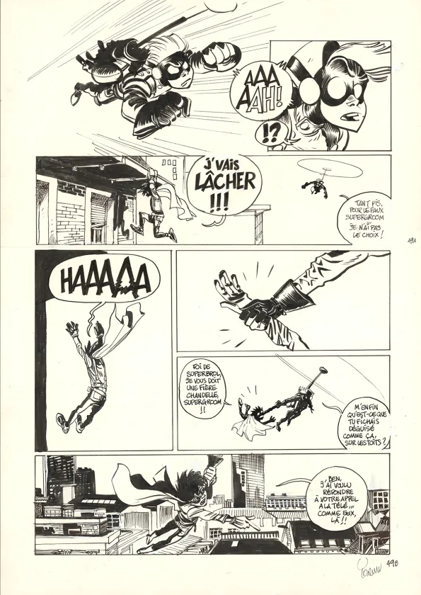 Black and white original page, SuperGroom, Héros malgré lui (T.1),  Yoann