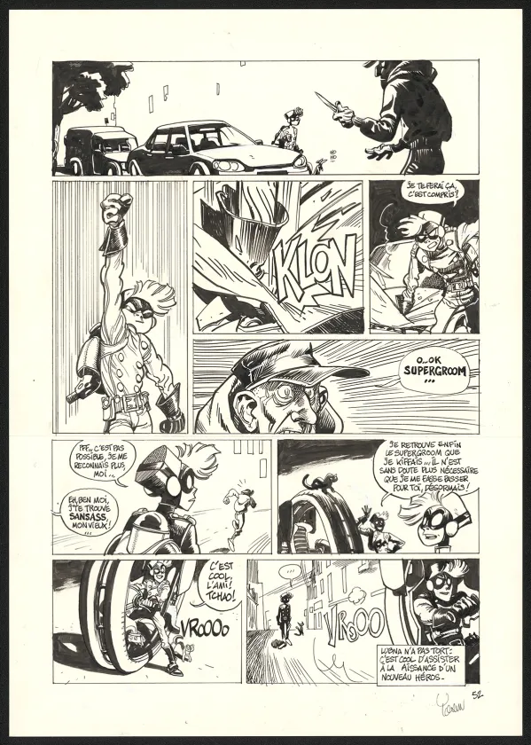 Black and white original page, SuperGroom, Héros malgré lui (T.1),  Yoann
