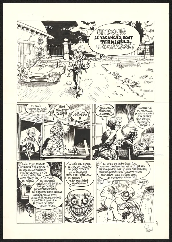 Black and white original page, SuperGroom, La Guerre olympique (T.2),  Yoann