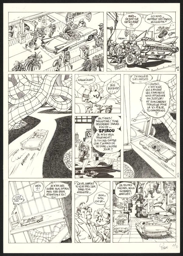 Planche noir et blanc, Spirou et Fantasio, Dans les griffes de la Vipère (T.53),  Yoann