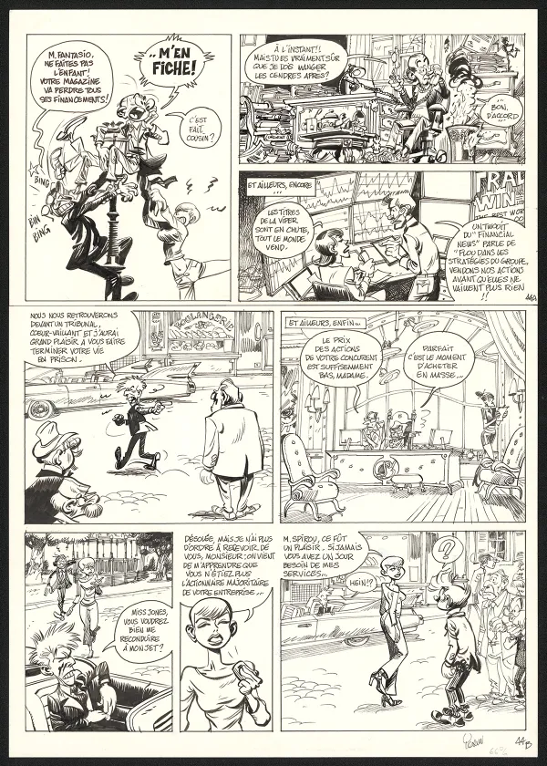 Black and white original page, Spirou et Fantasio, Dans les griffes de la Vipère (T.53),  Yoann
