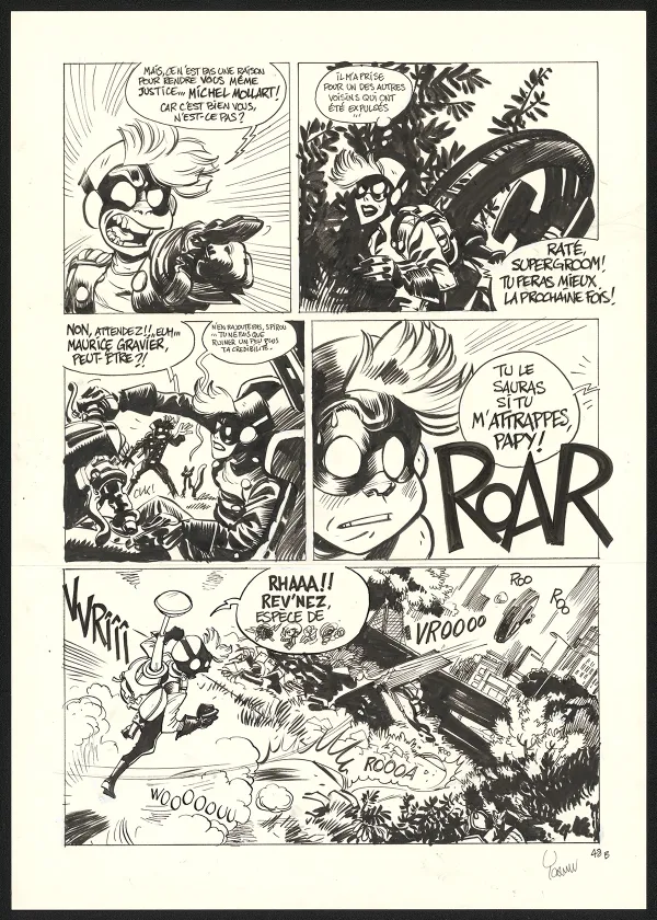 Black and white original page, SuperGroom, Héros malgré lui (T.1),  Yoann