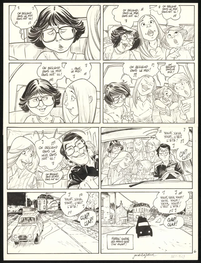 Black and white original page, Les Beaux étés, Cap au Sud ! (T.1), Jordi Lafebre