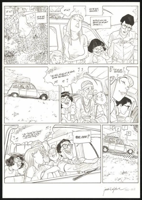 Black and white original page, Les Beaux étés, La Calanque (T.2), Jordi Lafebre