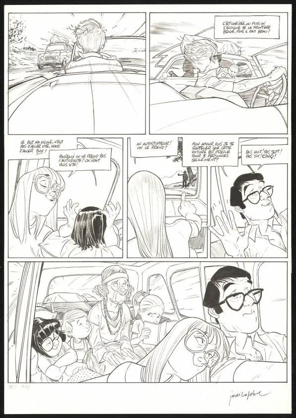 Black and white original page, Les Beaux étés, La Calanque (T.2), Jordi Lafebre