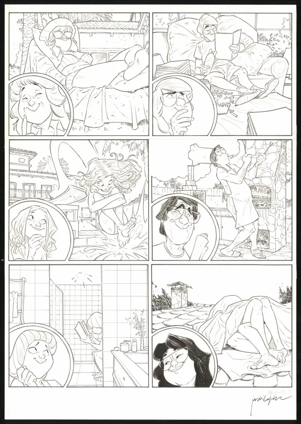 Black and white original page, Les Beaux étés, Le Repos du guerrier (T.4), Jordi Lafebre