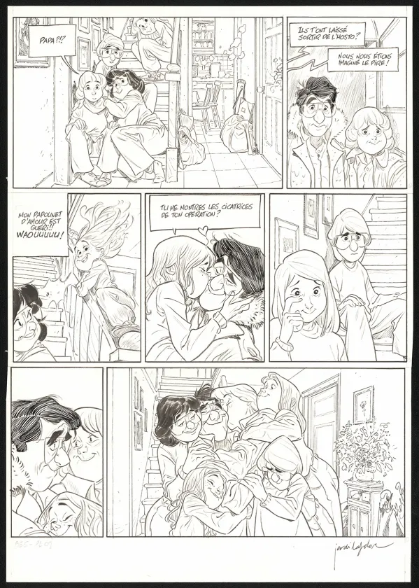 Black and white original page, Les Beaux étés, La Fugue (T.5), Jordi Lafebre
