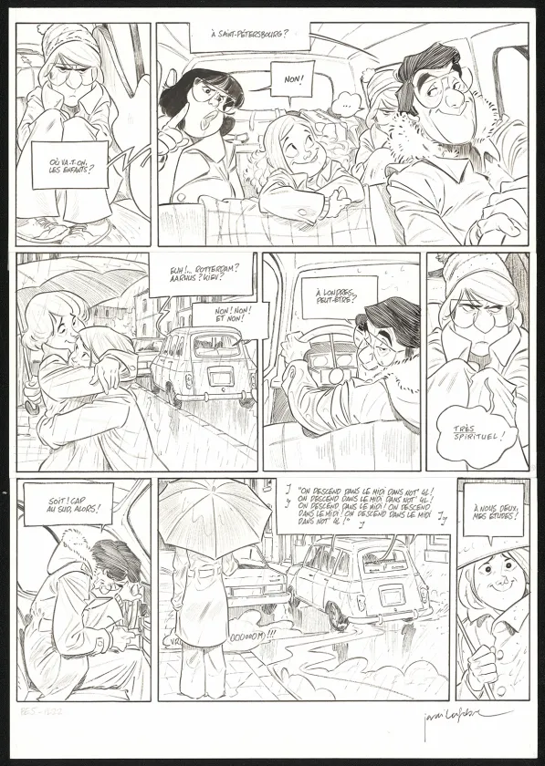 Planche noir et blanc, Les Beaux étés, La Fugue (T.5), Jordi Lafebre