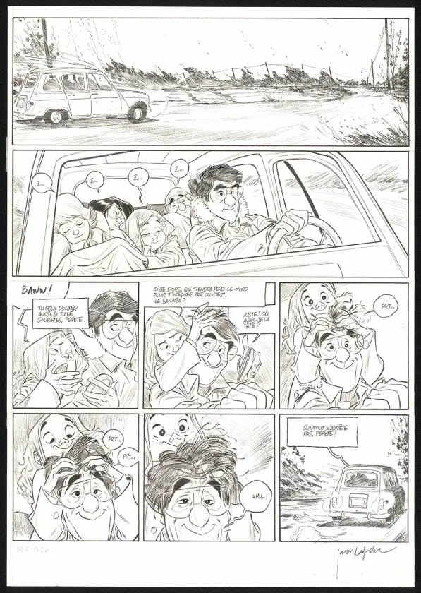 Black and white original page, Les Beaux étés, La Fugue (T.5), Jordi Lafebre