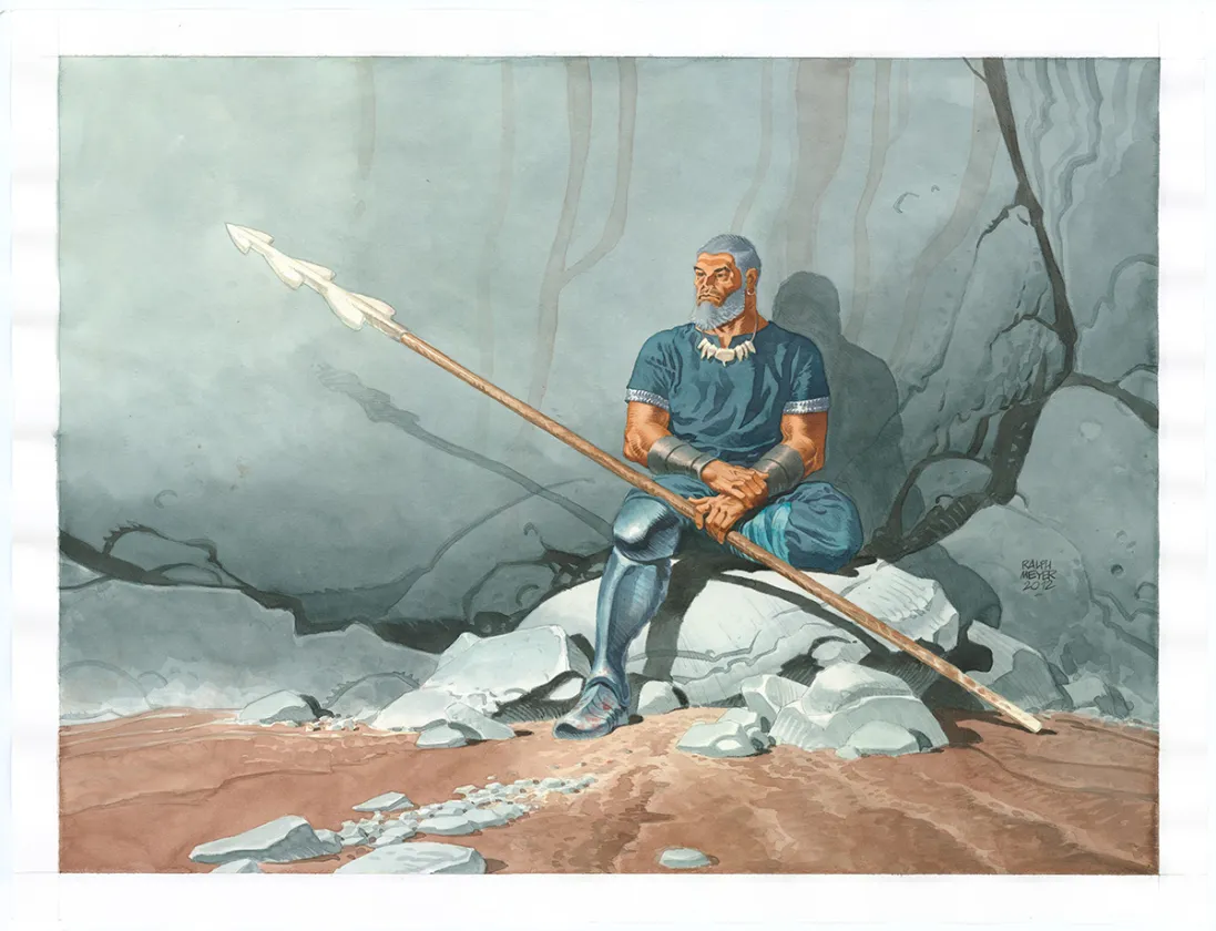 Colored illustration, Asgard, Ralph Meyer