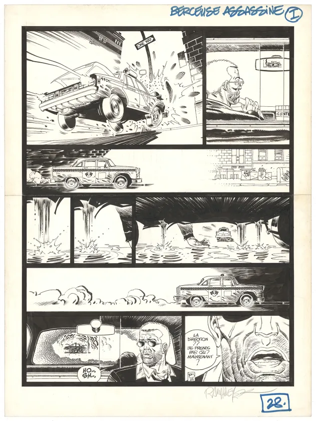 Black and white original page, Berceuse assassine, Le Coeur de Telenko (T.1), Ralph Meyer