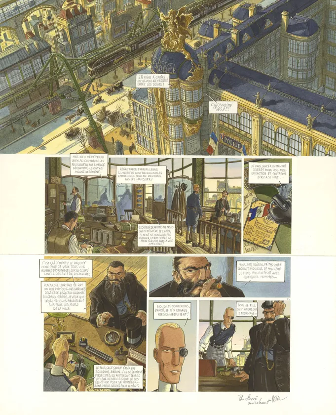 Colored original page, Le Réseau Bombyce, Papillons de nuit (T.1),  Cecil