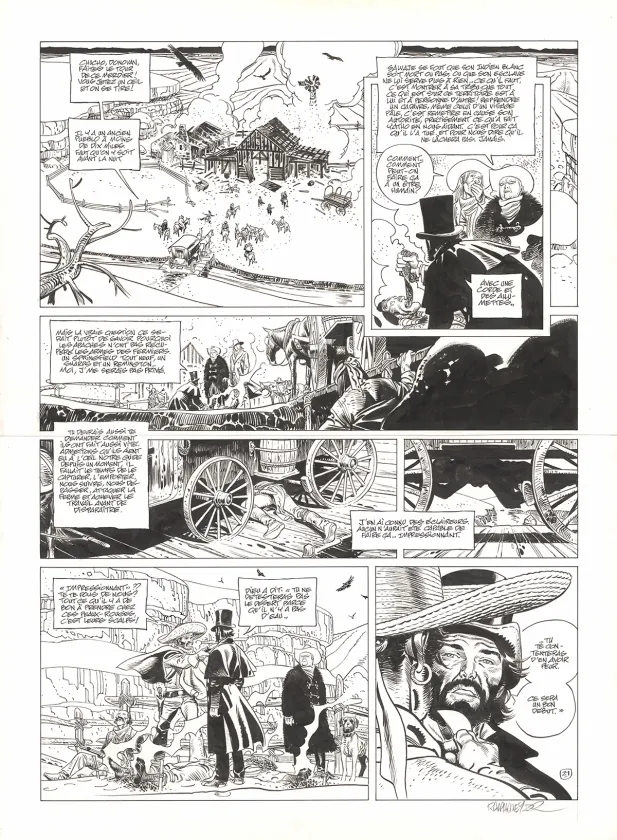 Planche noir et blanc, Undertaker, L'Indien blanc (T.5), Ralph Meyer