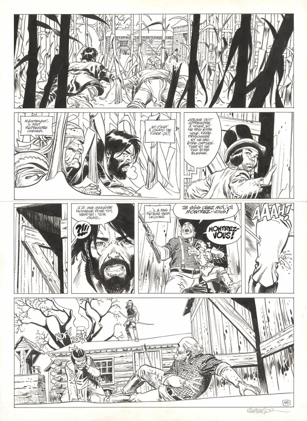 Planche noir et blanc, Undertaker, L'Indien blanc (T.5), Ralph Meyer