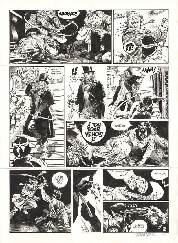 Planche noir et blanc, Undertaker, Salvaje (T.6), Ralph Meyer