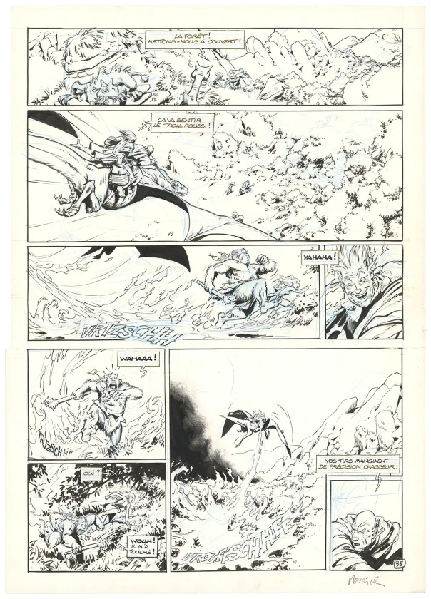 Black and white original page, Trolls de Troy, Histoires trolles (T.1), Jean-Louis Mourier