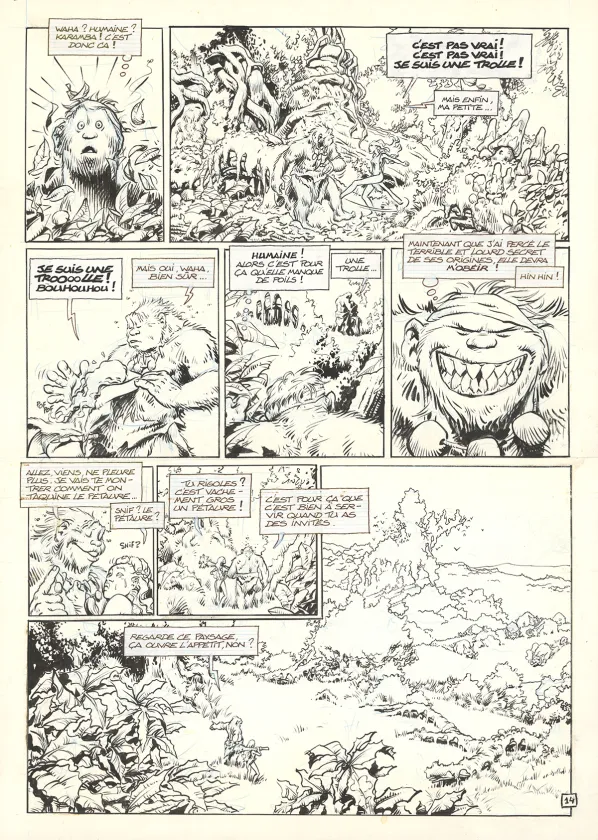 Black and white original page, Trolls de Troy, Histoires trolles (T.1), Jean-Louis Mourier