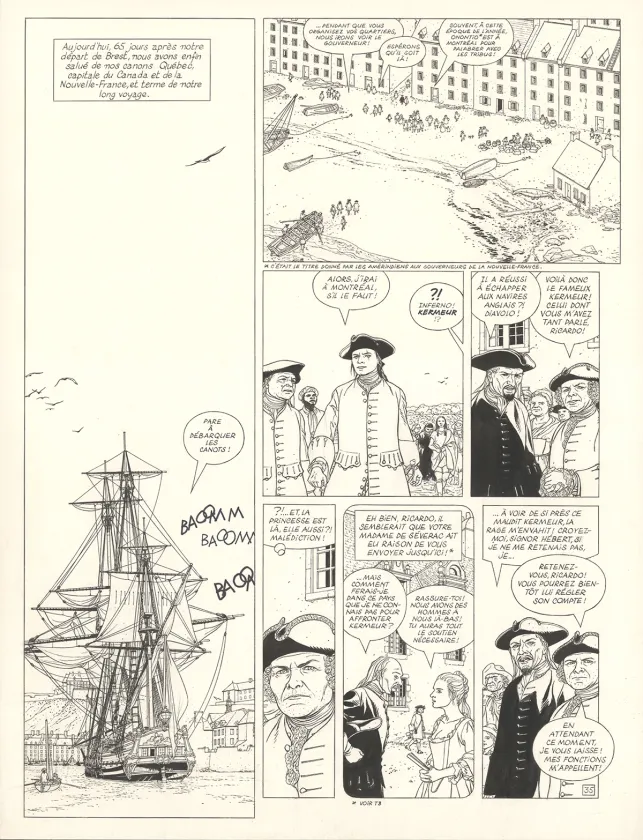 Black and white original page, L'Épervier, La Princesse indienne (T.10), Patrice Pellerin