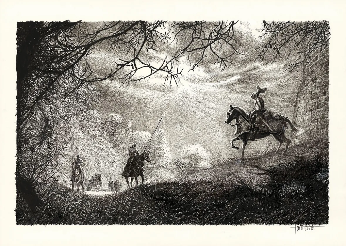 Illustration noir et blanc, Le Chien de Guerre et la Douleur du monde, Tom Cuzor