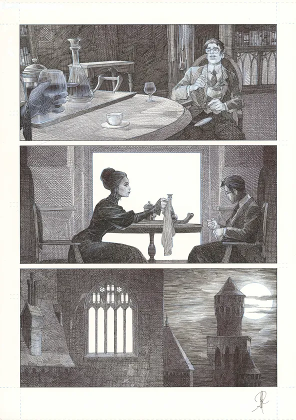 Planche noir et blanc, La Mort vivante, Alberto Varanda