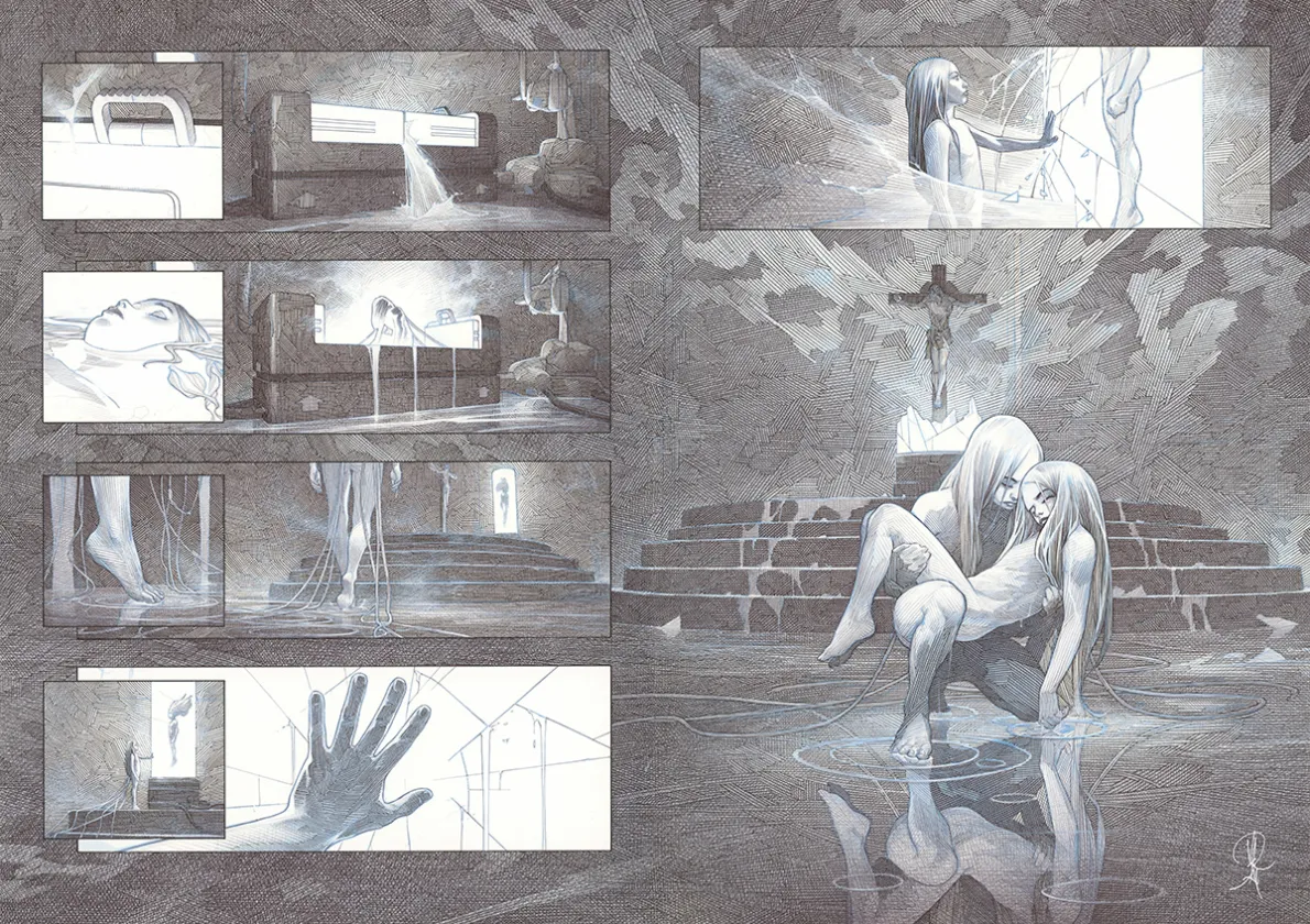 Planche noir et blanc, La Mort vivante, Alberto Varanda