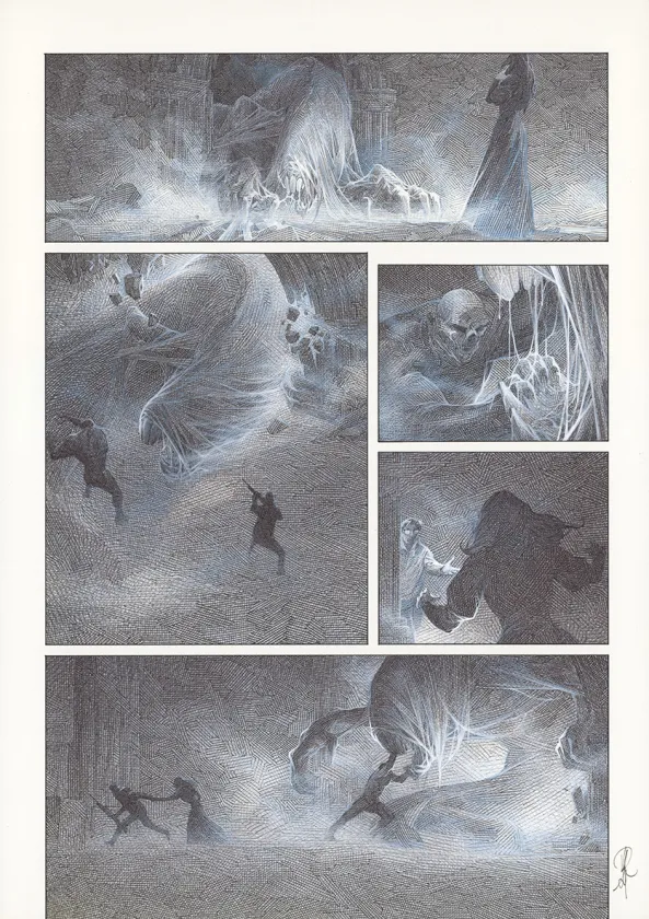 Planche noir et blanc, La Mort vivante, Alberto Varanda