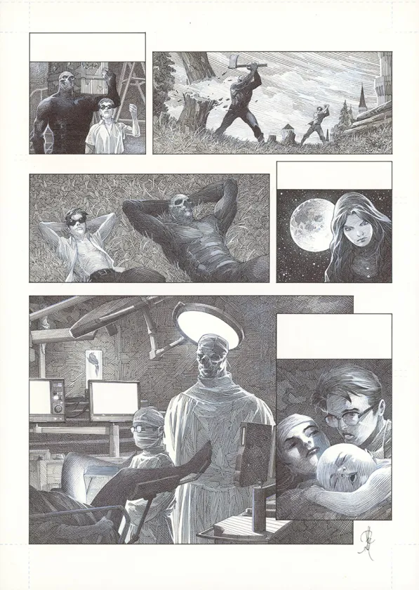 Planche noir et blanc, La Mort vivante, Alberto Varanda
