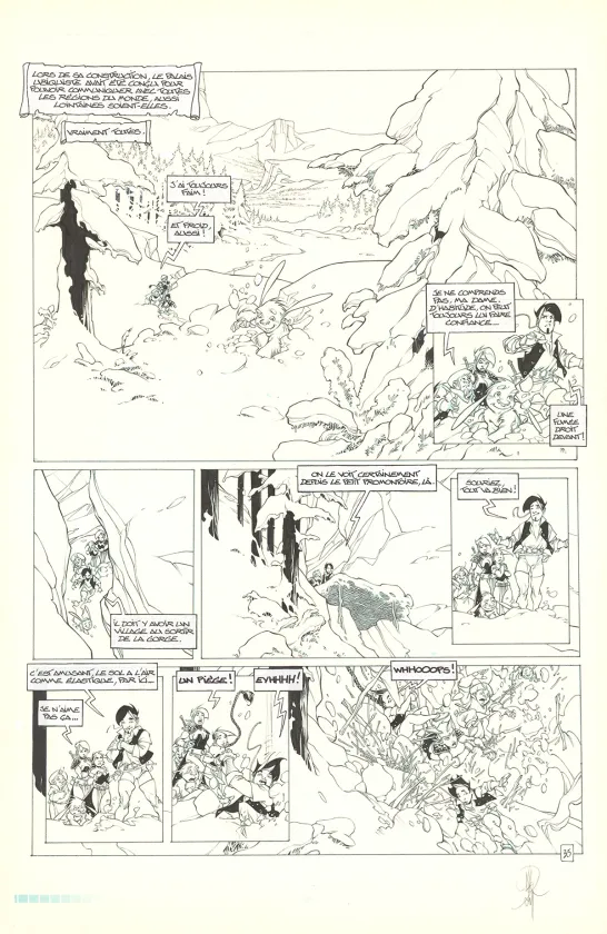 Planche noir et blanc, Elixirs, Le sortilège de Loxullio (T.1), Alberto Varanda
