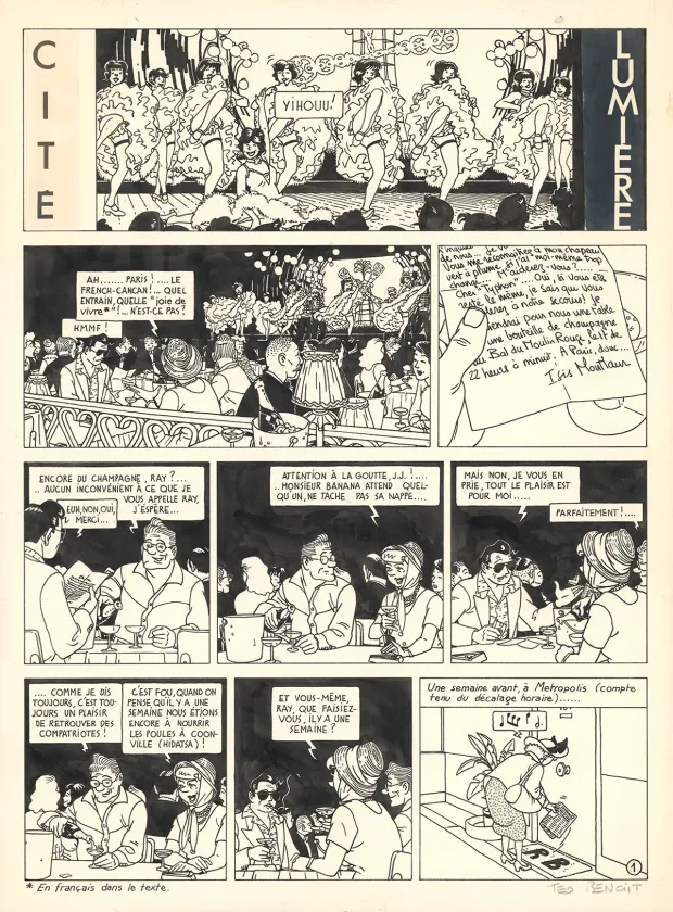 Planche noir et blanc, Ray Banana, Cité lumière (T.2), Ted Benoit