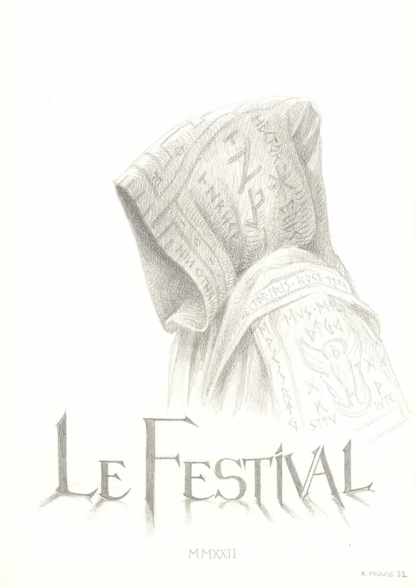 Black and white illustration, Les Carnets Lovecraft, Le Festival , Armel Gaulme