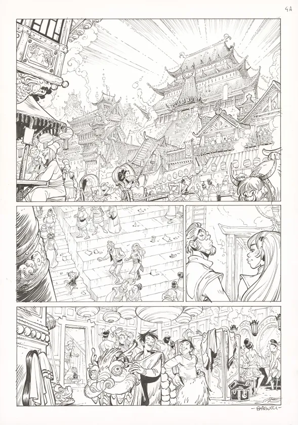 Planche noir et blanc, Ekhö Monde miroir, Un fantôme à Pékin (T.10), Alessandro Barbucci