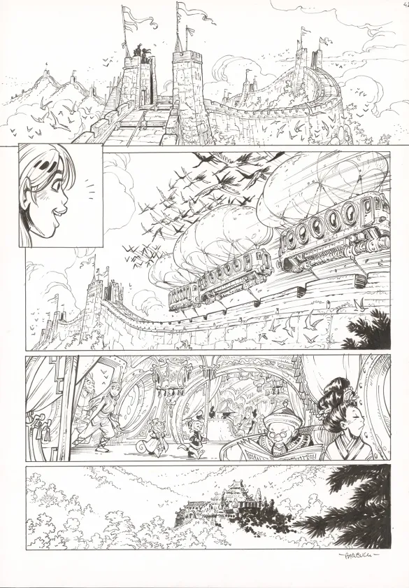 Black and white original page, Ekhö Monde miroir, Un fantôme à Pékin (T.10), Alessandro Barbucci