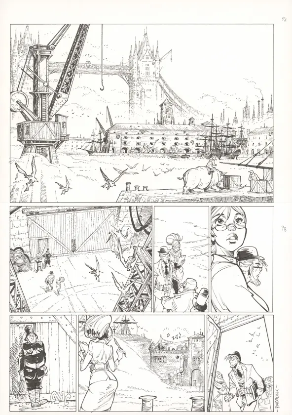 Black and white original page, Ekhö Monde miroir, Swinging London (T.7), Alessandro Barbucci