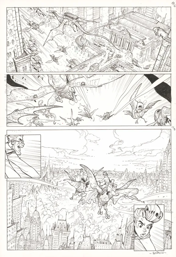Planche noir et blanc, Ekhö Monde miroir, La Sirène de Manhattan (T.8), Alessandro Barbucci