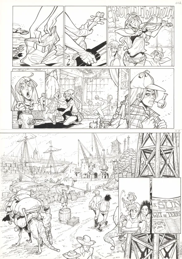 Planche noir et blanc, Ekhö Monde miroir, Swinging London (T.7), Alessandro Barbucci