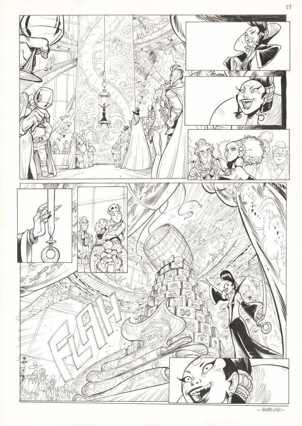 Planche noir et blanc, Ekhö Monde miroir, La Sirène de Manhattan (T.8), Alessandro Barbucci